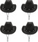 4E's Novelty 4 Pack Black Cowboy Hat Party Pack (Kid Size) - Felt Cowgirl Hats for Girls, Boys, Teens